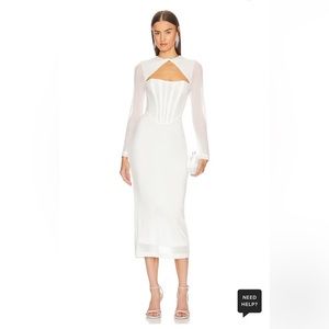 BARDOT Ramona Corset Mesh Dress in Orchid White